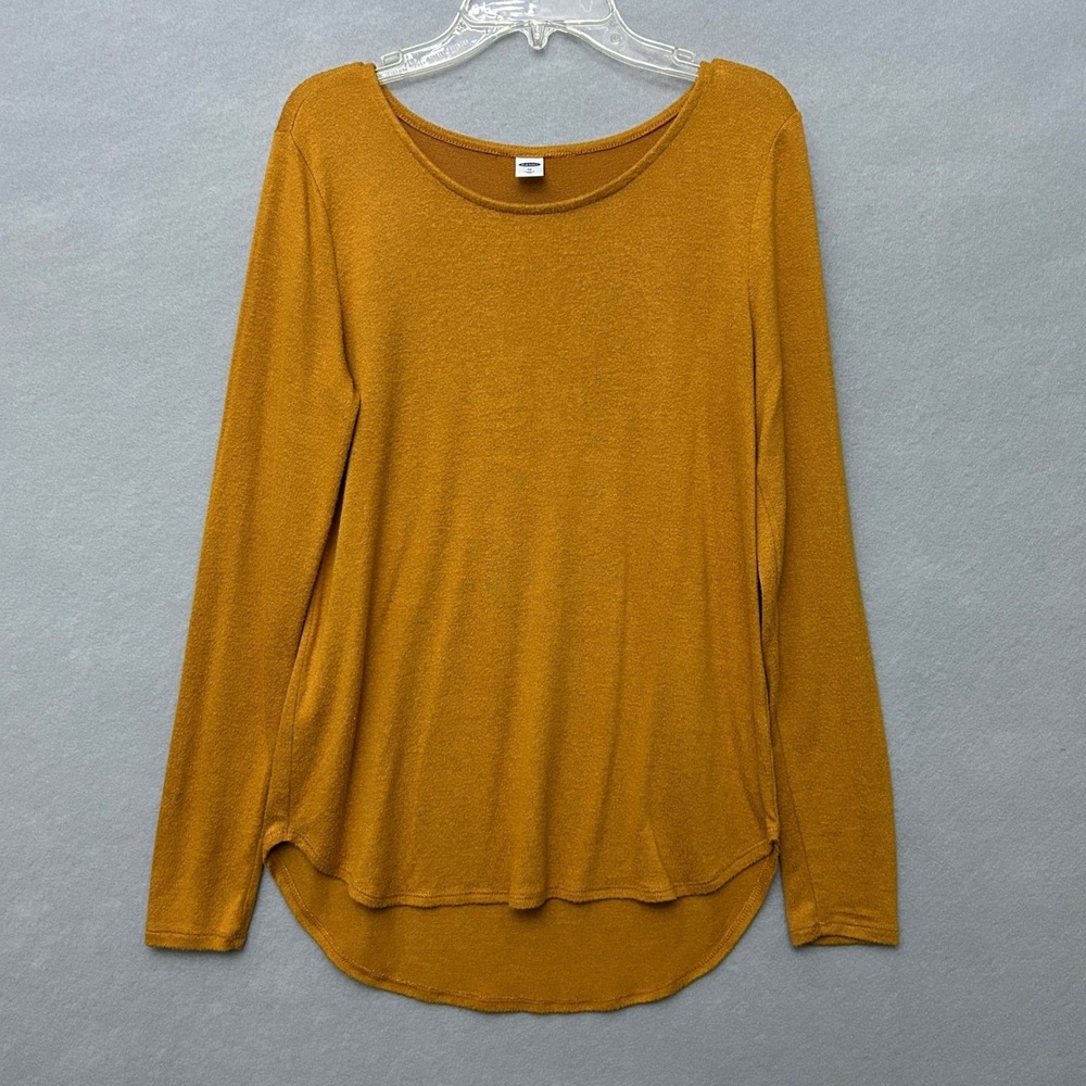 Old Navy Women XS Sweater Golden Yellow Long Sleeve Lightweight High Low Knit